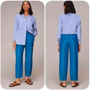 Whistles NWT Lucy chambray Barrel Trouser with pockets